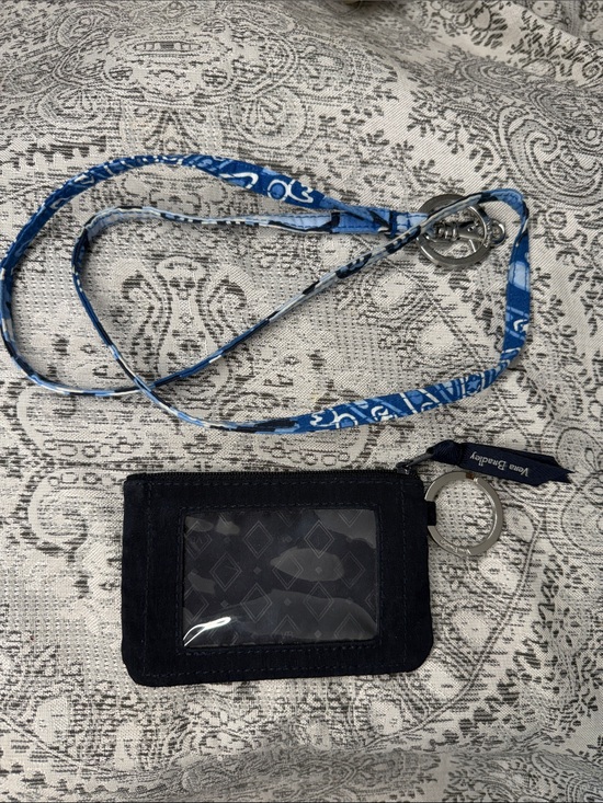 Vera Bradley Accessories - Vera Bradley Blue Patterned Lanyard with Navy ID Card Holder